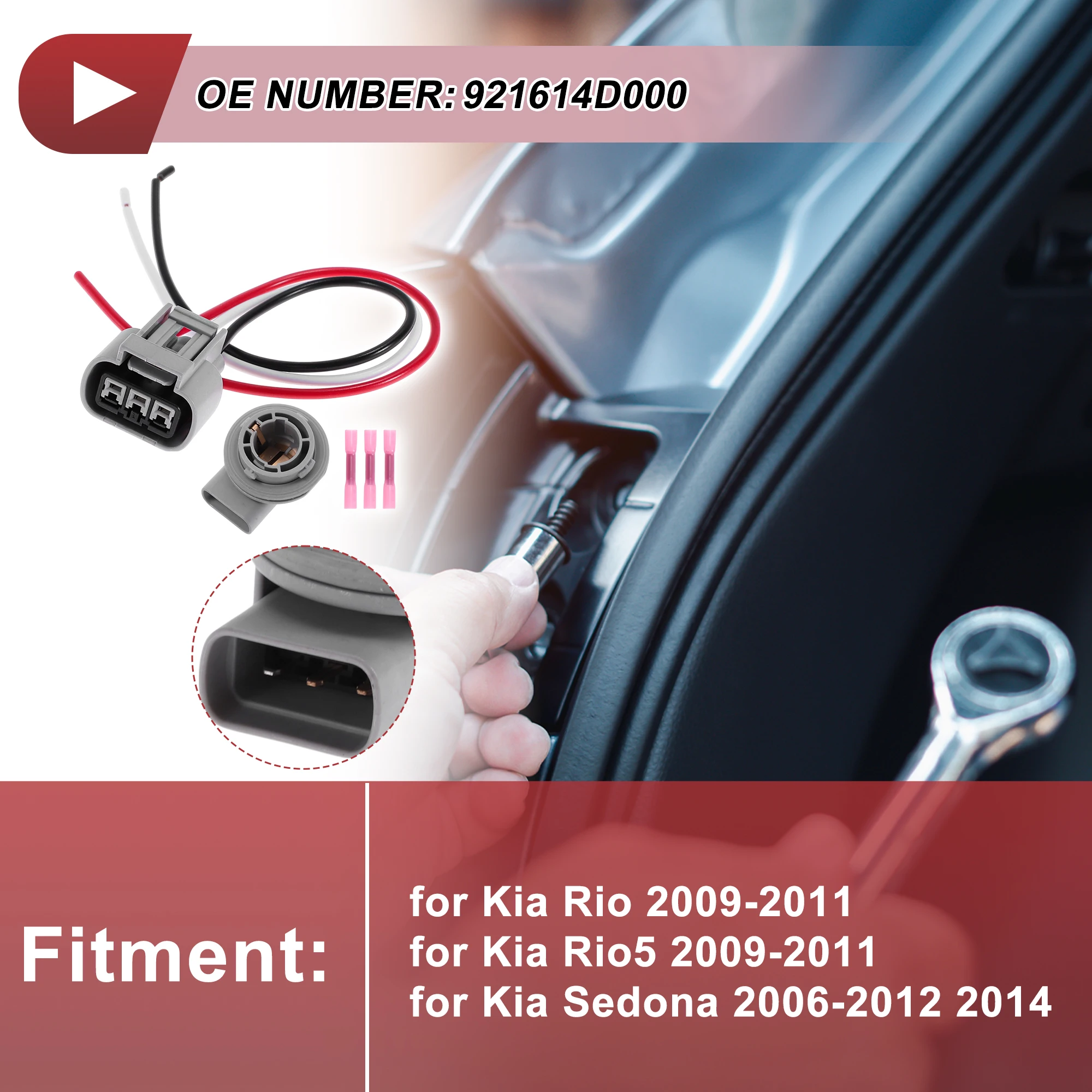 

X Autohaux Front Turn Signal Light Socket Wiring for Kia Rio 2009-2011 No.921614D000