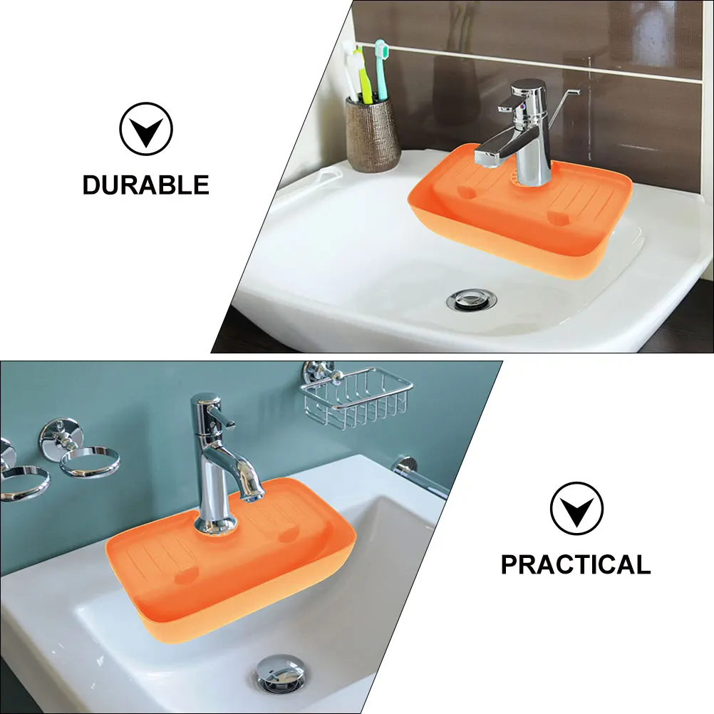 

Non-Slip Sink Storage Rack Faucet Splash Proof Tpe Kitchen Sponge Holder Draining Basket Water Tray in Sink Rack