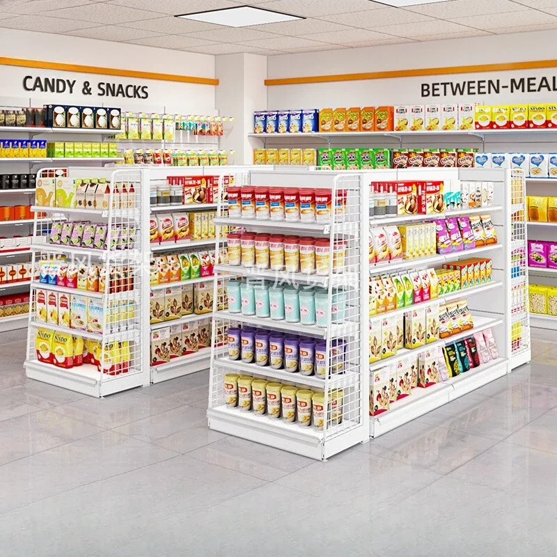 

Supermarket display rack Double-sided multi-layer snack shop rack Multi display cabinet