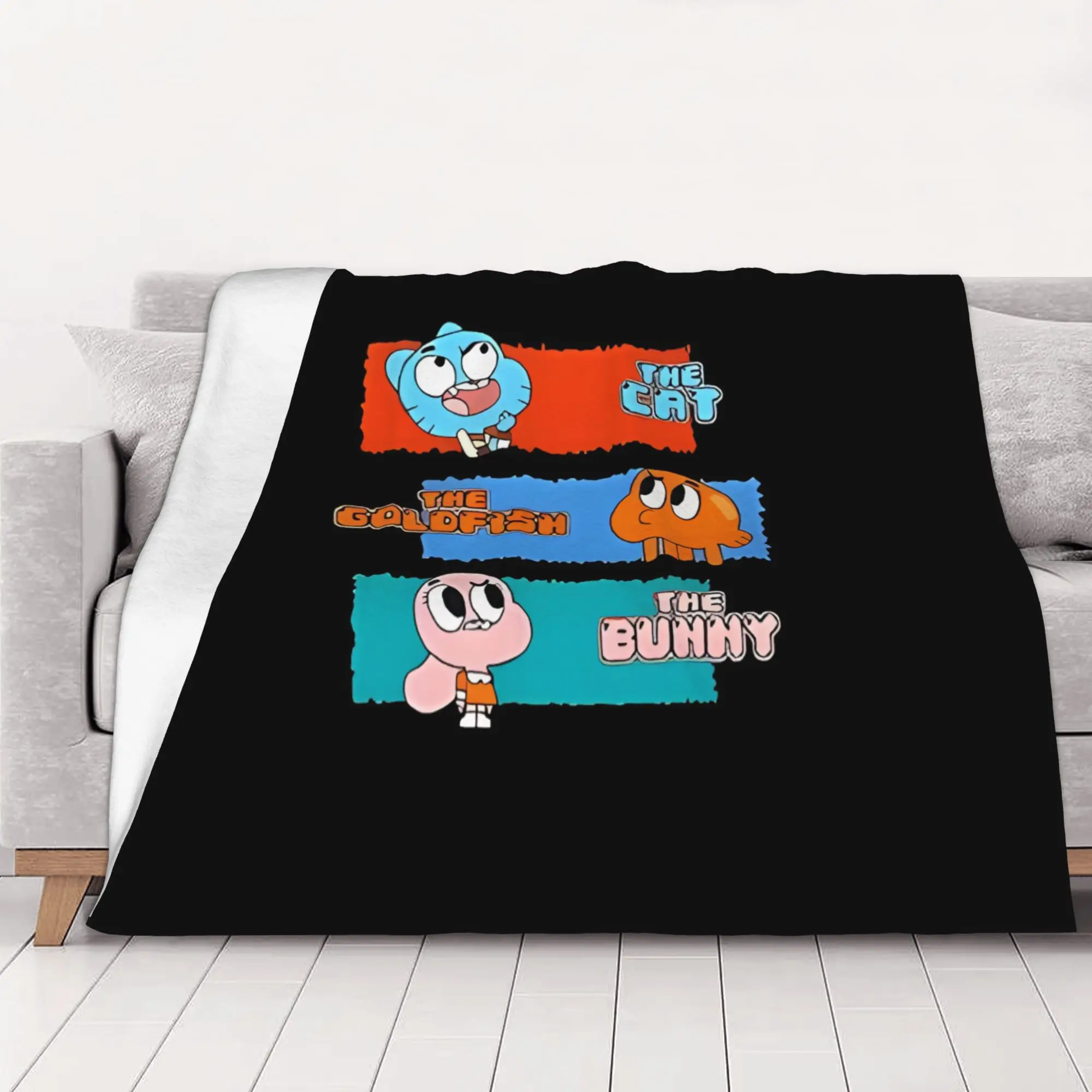 1PC home Cute Room Decor Cartoon Comedy Blanket Throw Blanket tThe Amazing World of Gumball Novelty Warm Blanket All Season