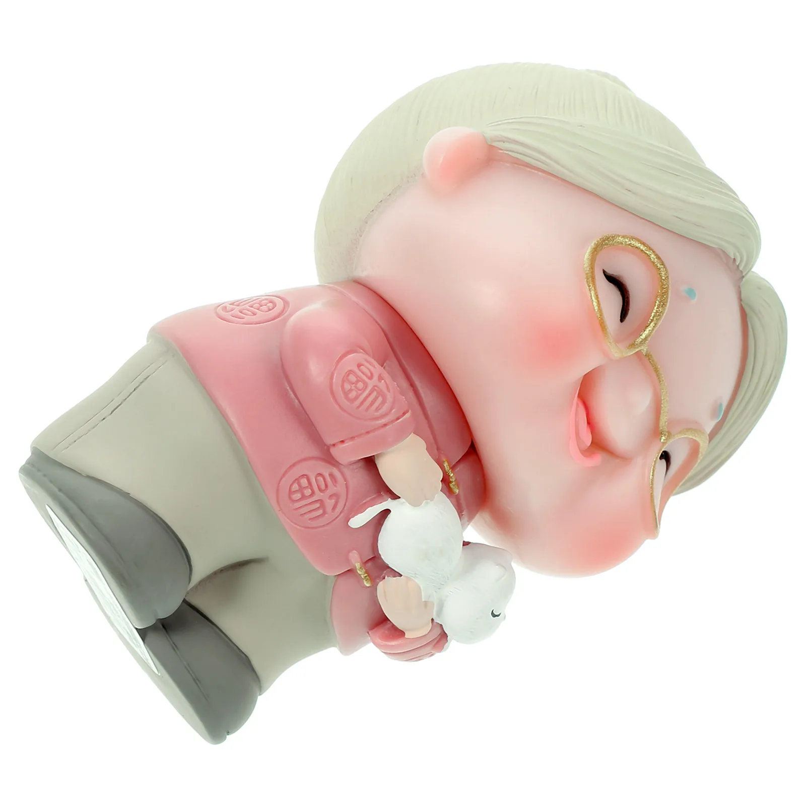 

1pc Old Topper Vinyl Figurine Safe Decor Grandma Birthday Ornament Realistic Detail Cake Decorations Party Supplies