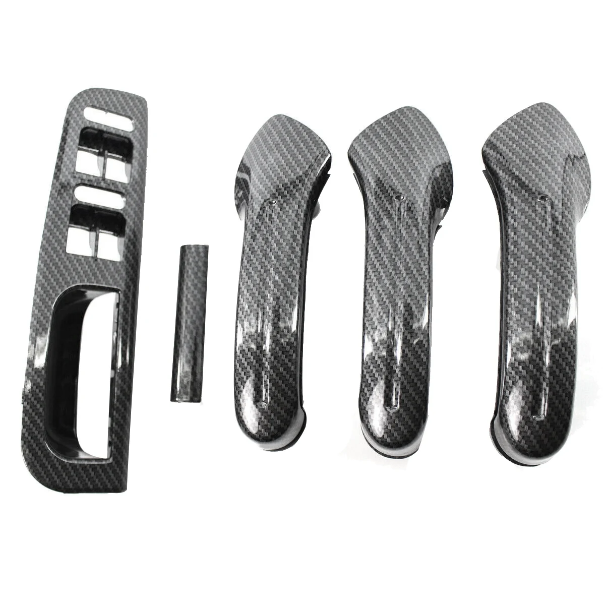 Interior Door Grab Handle Cover + Window Lift Switch Panel Cover Carbon Fiber Set for Jetta Golf MK4 1999-2004