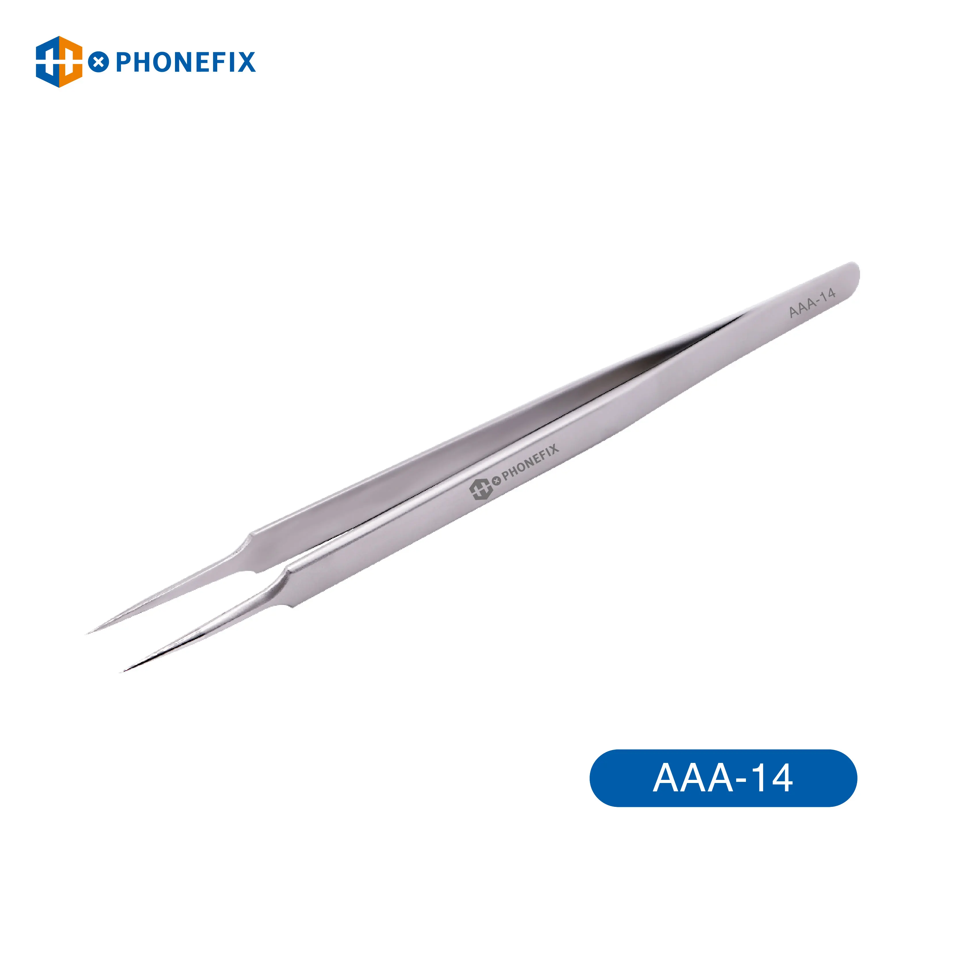 Stainless Steel Industrial Tweezers Curved Pointed Forceps Anti-static High Toughness Precision Fine Tip Chip Soldering Repair