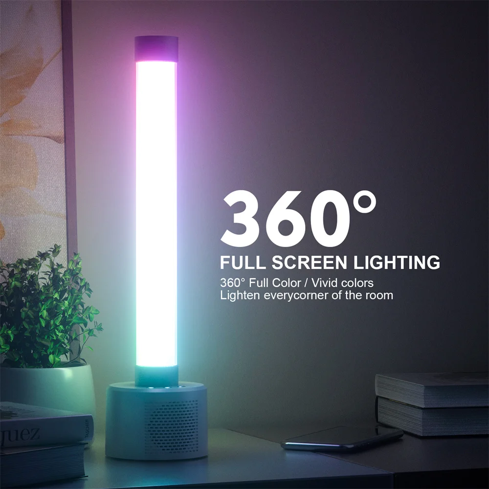 DayFlicker Desktop Floor Lamp Light Bars Night Light Music Rhythm Atmosphere Lights Backlight for Gaming TV Room Decoration Lamp