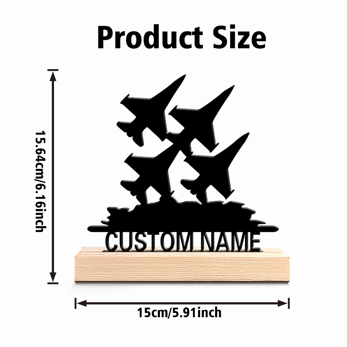 1pc Cute Personalized Custom Fighter Jet Metal Statues Spooky Halloween, Christmas Decor for Home, Office, Cafe - Uncharged Art