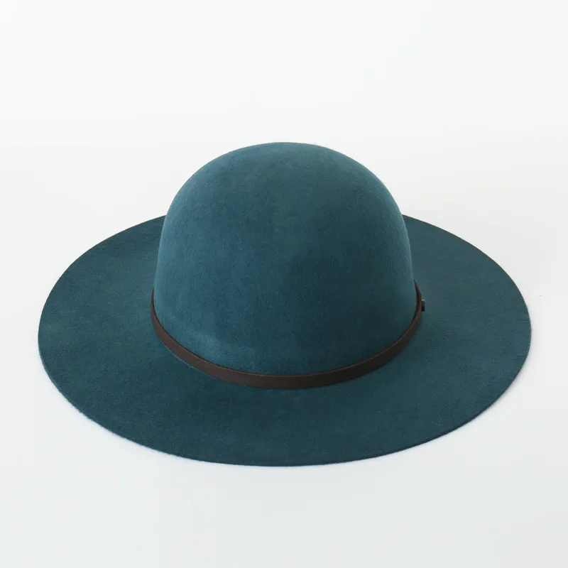 

X335 Adult Winter Wool Dome Hat Ladies Big Brim Hat Belt Metal Buckle Cap Fashion Wool Felt Basin Hat Fisherman Trendy Hat