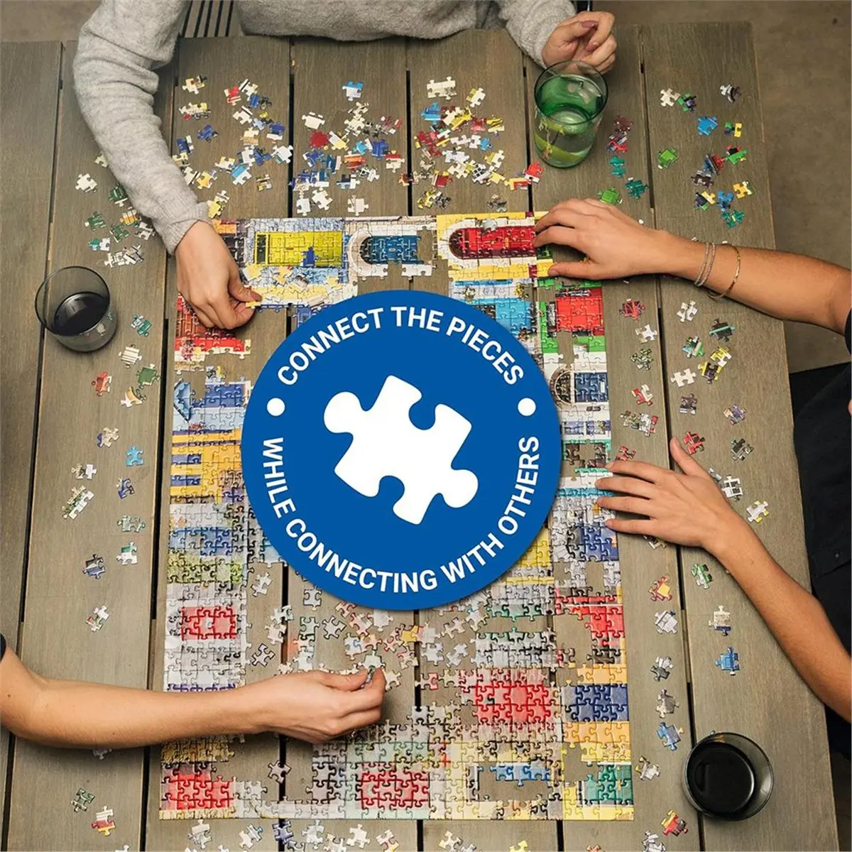 

Органайзеры-лотки для пазлов на 1000 элементов: штабелируемые и соединяющиеся синие пластиковые контейнеры для любителей головоломок