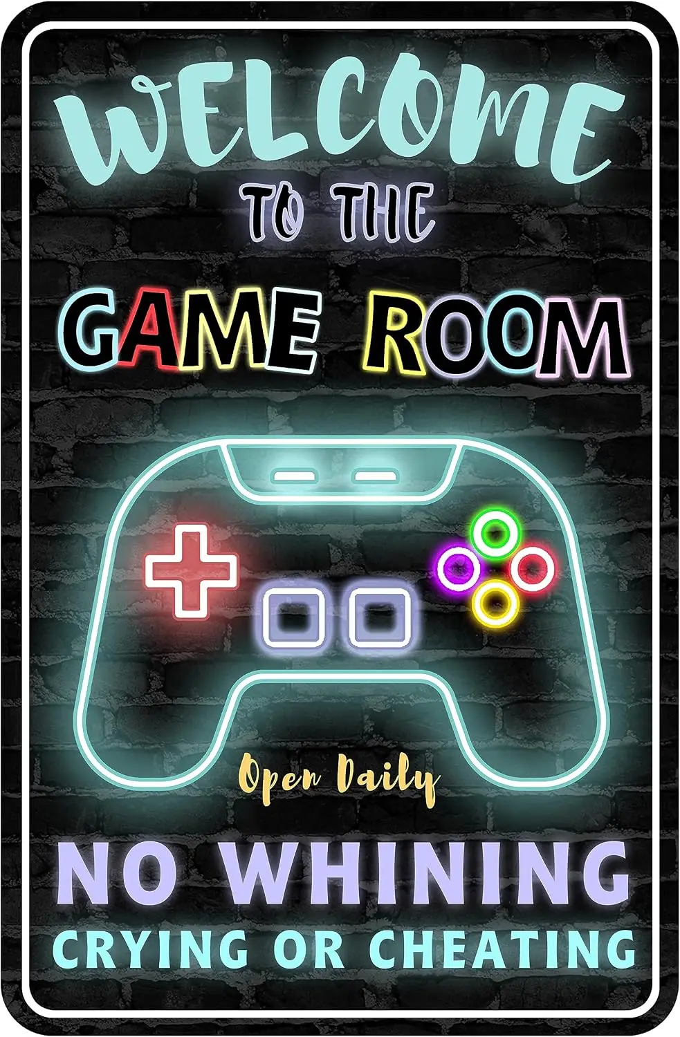 Gaming Room Metal Sign Gamer Wall Decor For Boys Game Room Bedroom Gamers | Teen Gifts Accessories Aluminum Rust Signs 12 X 8--T