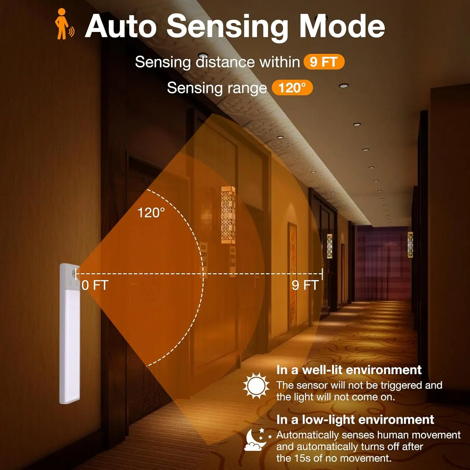 Luz LED con Sensor de movimiento, luz nocturna LED inalámbrica tipo C, luz recargable para armario, lámpara de armario, retroiluminación de escalera para cocina