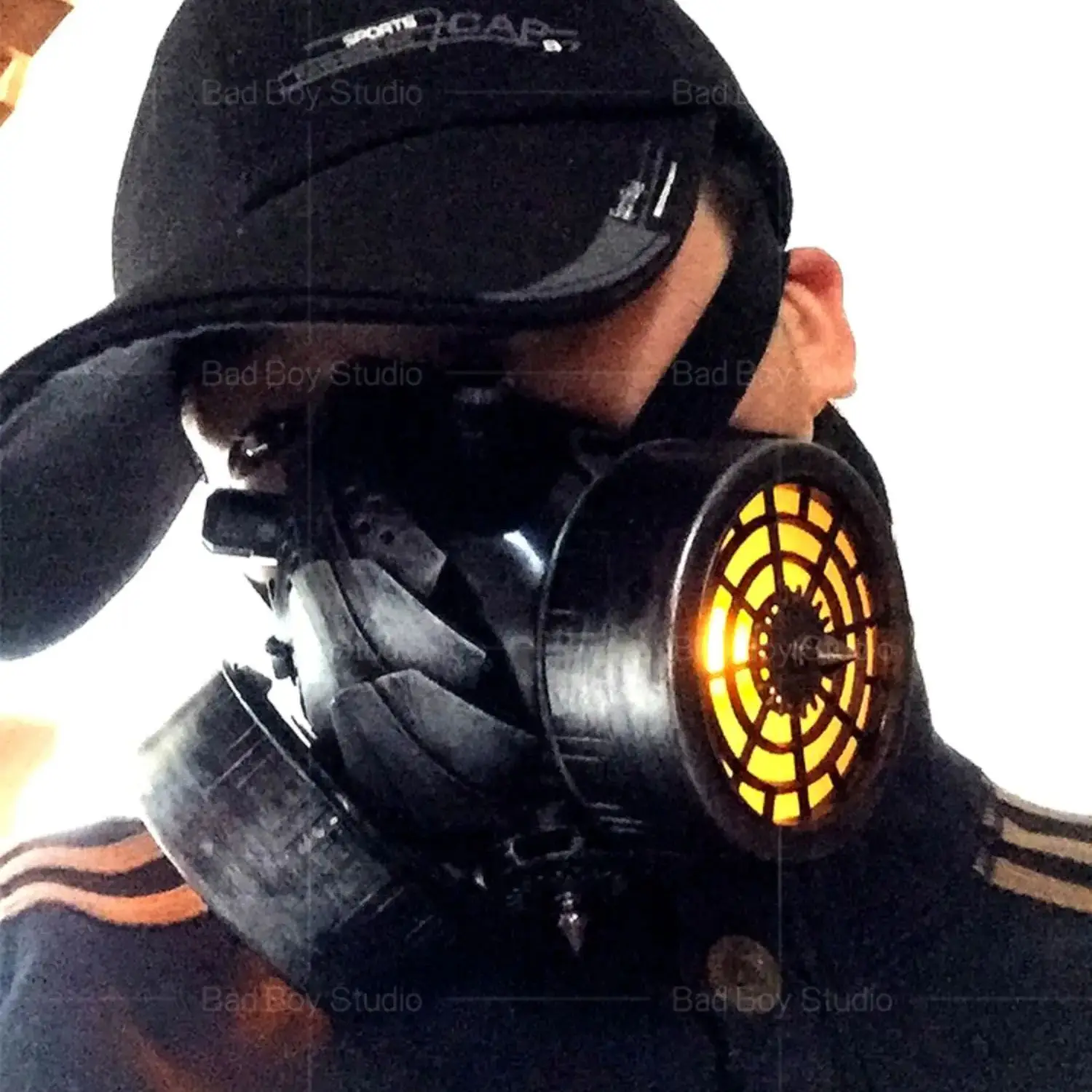 Cool LED  Mechanical Warfare Mask Cyber-Punk Glow Cosplay Maks Gothic Sci-fi Fiction Cosplay Costumes Film and TV Shooting Props