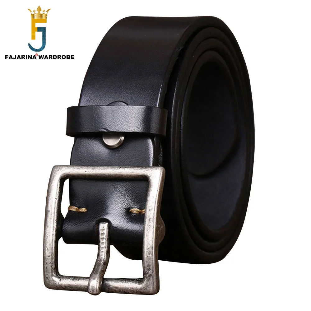 

FAJARINA 4.3cm Wide Top Level Quality Solid Thickened Pure Cowskin Leather Belt