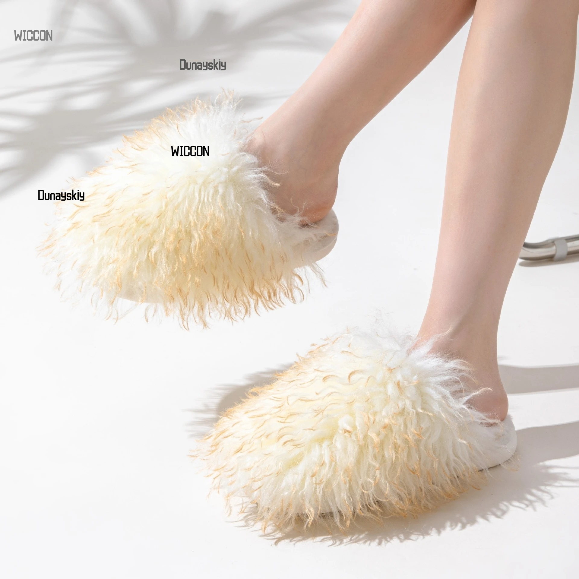 Long haired Baotou cotton slippers cosplay costume accesses kawaii Jirai Kei home indoor plush slippers cosplay Halloween cos