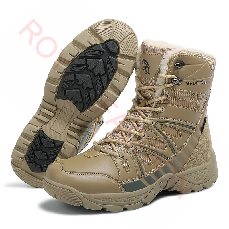 

2024 Man Shoes Warm Boots Combat Boots Men Shoes for Men Boots Winter Shoes Plush botas de mujer plus size 46