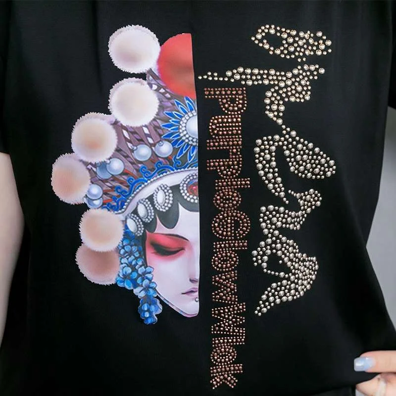 

Summer New Large Size Faionable Casual Suit for Women 200 Chic Tee-piece Set Winter Applicable Ladies Faion