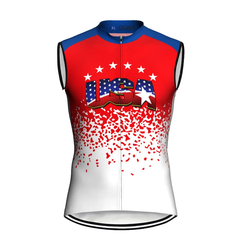 

Outdoor Bike USA Vest Sleeveless Road Top Cycling Shirt MTB Motocross Jersey Jacket Wear Runing Downhill Suit Clothes Quality