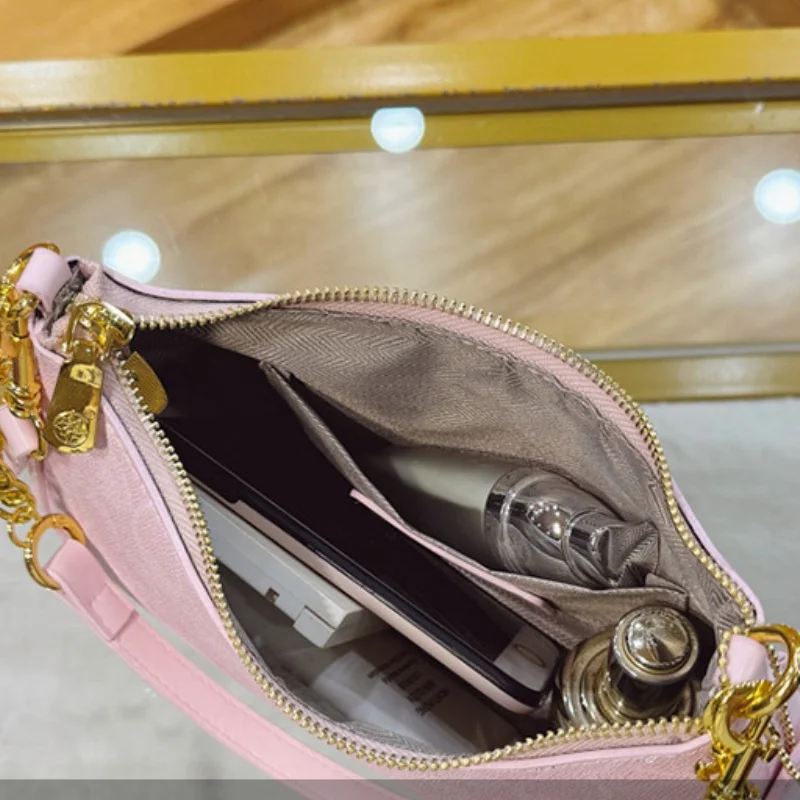Classic Style Printed Chain, Elegant Small Clutch Bag, Versatile and Fashionable Crossbody Bag Design. Style: Yellow/Pink image 5