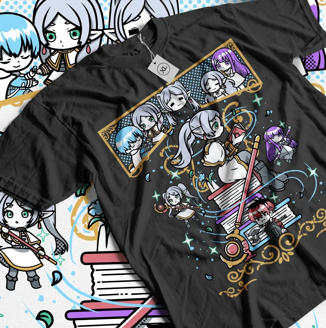 Frieren T-Shirt Beyond Journey's End Fern Manga Anime Girl Shirt All Size