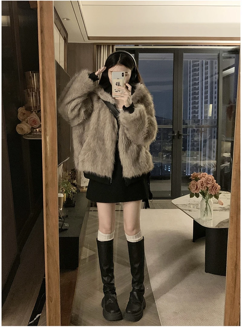 Two-sided Wear Imitation mink velvet Fur Hooded Cotton Padded Jacket Fashion New Winter Jackets Women's Short Loose Coats Trend 138 S3642512ee8c64971994aa496c21d1138q