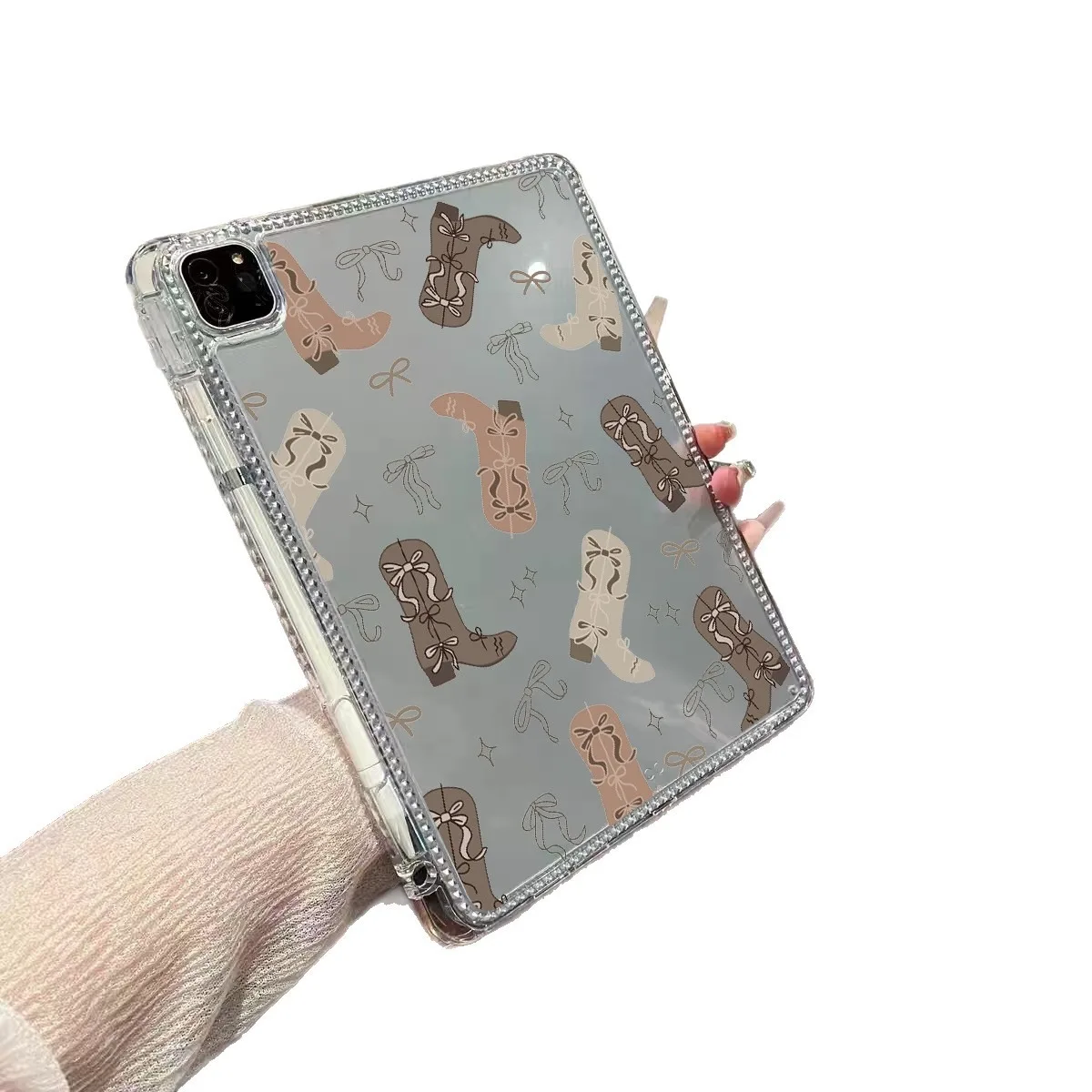 

Pen Slot Transparent Tablet Case For iPad Mini6 7 Pro 2025 2024 2022 2021 2020 2019 2018 2017 11 10th Air 2 3 4 5 6 7 Back Cover