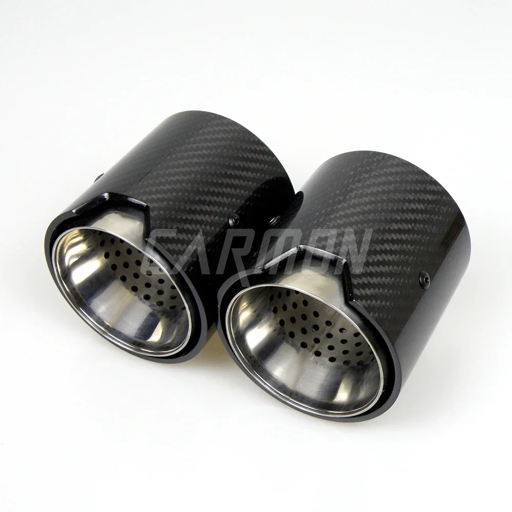 4pcs/set M logo  Carbon Fiber Exhaust Tip Muffler For BMW M2 M2C F87 2015-