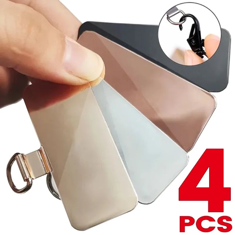 4/1Pcs Metal Phone Lanyard Gasket Patch Ultra Thin Mobile Phone Case Sling Rope Card Clip Snap Strap Hang Cord Tab Universal