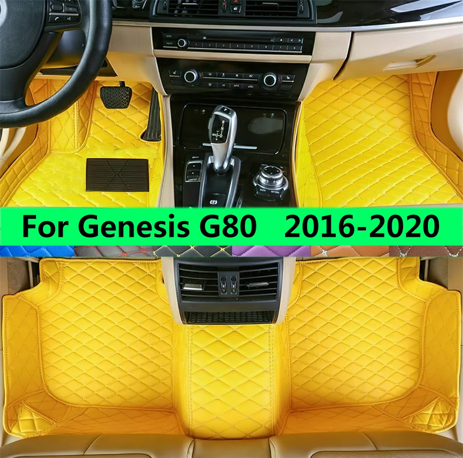 

Автомобильные коврики подходят для GENESIS G80 2016 2017 2018 2019 2020, кожаные подушечки для ног, автомобильные коврики, полный комплект, аксессуары для интерьера