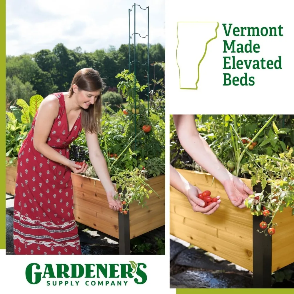 

Elevated Cedar Raised Garden Bed | 2' x 8' Heavy Duty for Outdoor Plants Vegetables Flowers | Perfect for Patio & Backyard