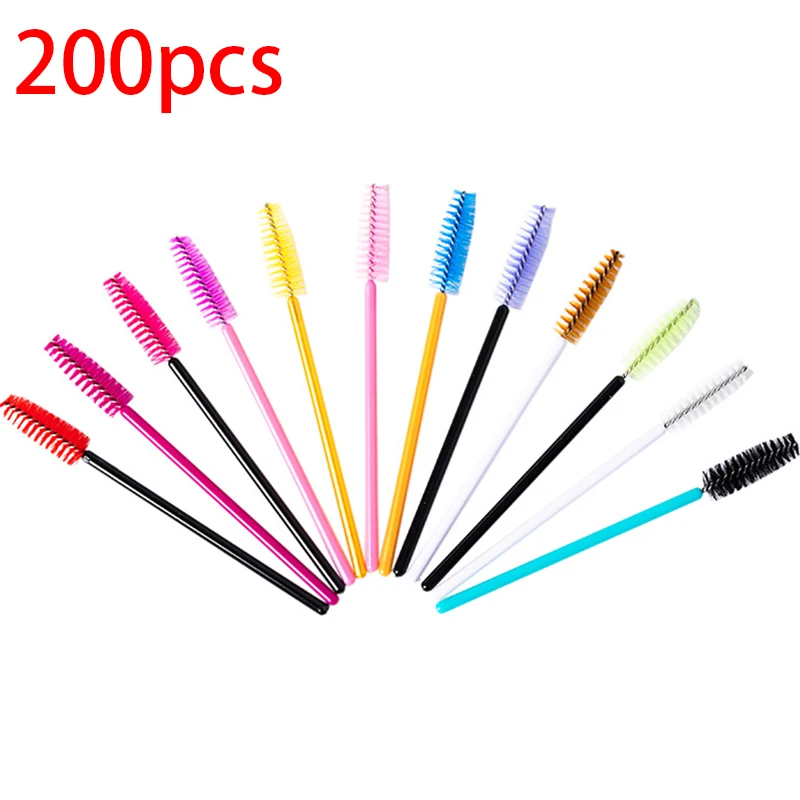 

200pcs Disposable Eyelash Brushes Eyelashes Extension Tools Eyebrow Brush Mascara Wands Applicator Spoolers Eyelashes Makeup