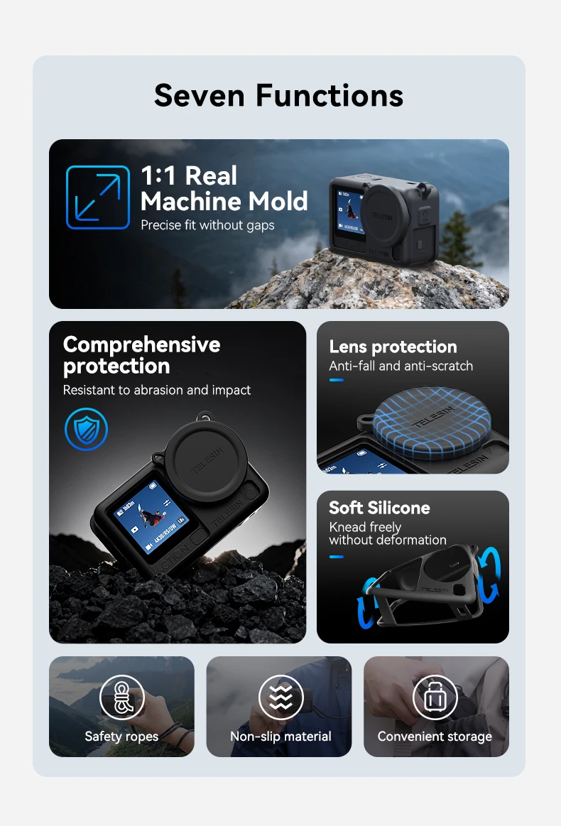 TELESIN Silikon Schutzhülle Für DJI OSMO Action 6 Objektiv Kappe Kamera Drop Proof Fall Für DJI Action 6 – Detail 2