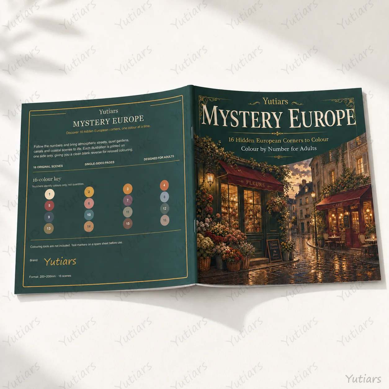 Adult Colour by Numbers Book Mystery Europe, 16 Hidden European Corners Coloring Pages, Stress Relief Creative Hobby Gifts