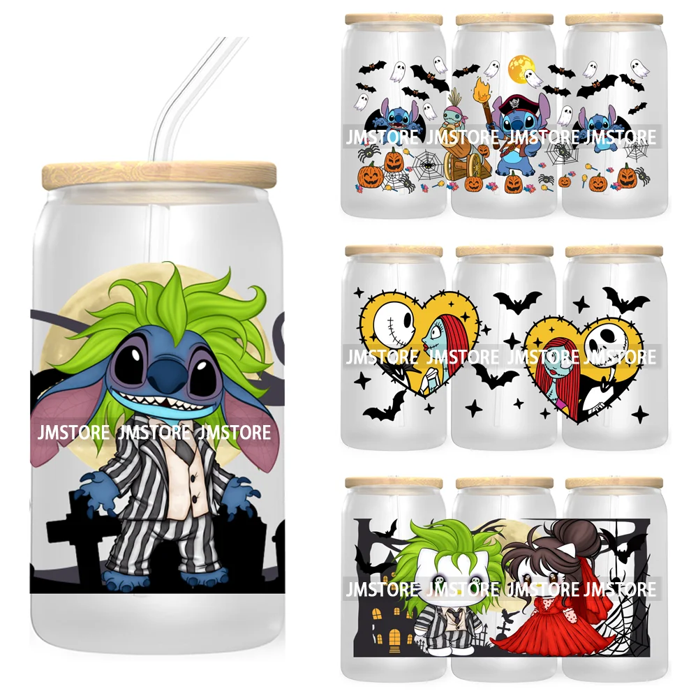 

Halloween Horror Cartoon Character 16OZ UV DTF Cup Wrap Transfers Stickers For Libbey Glass Can Cups Tumbler Waterproof Craft