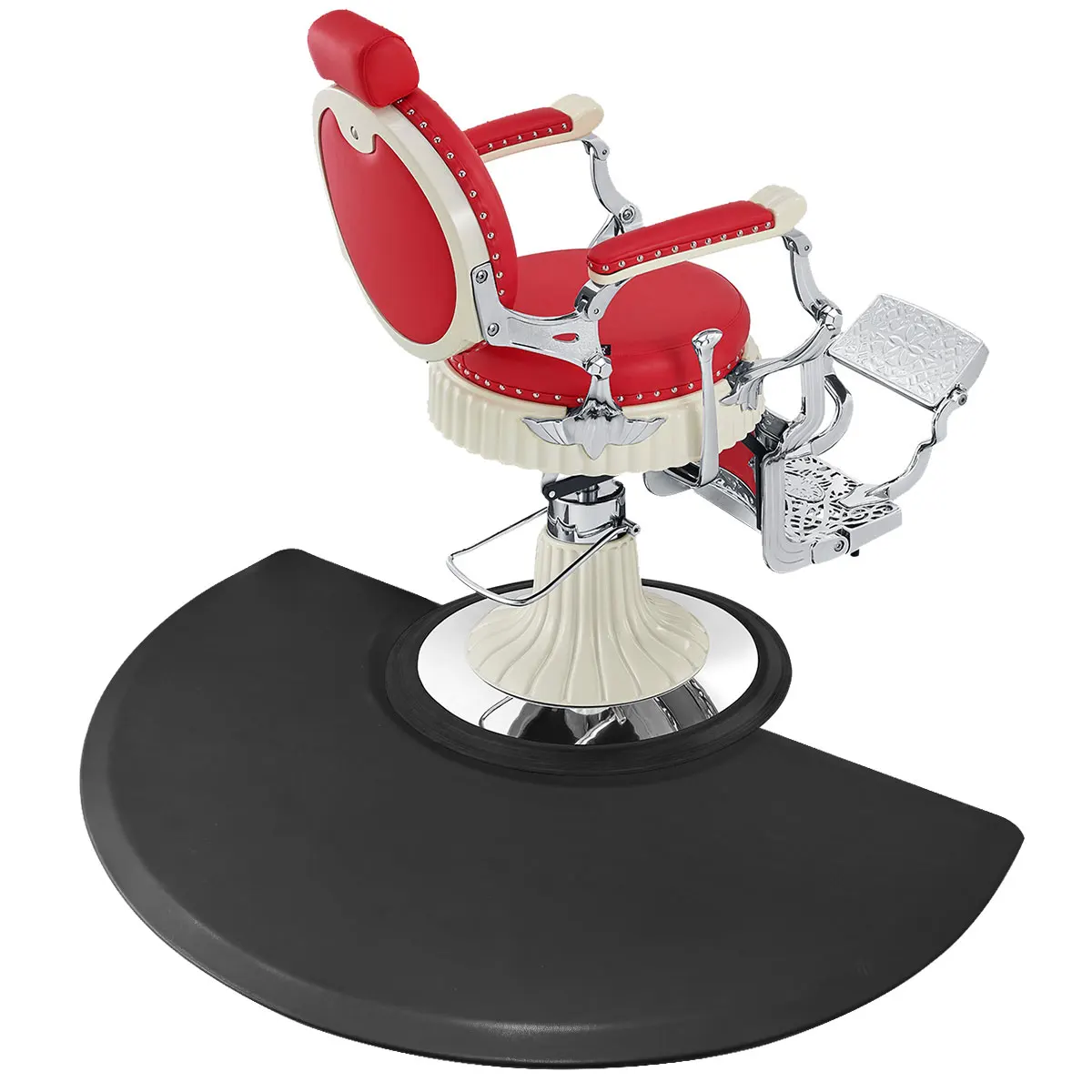 Barber Stuhl Matte Friseur Anti-slip Boden Pad Teppich Schützen Stoff Kissen Friseur Rutschfeste Gummi PVC Hocker Polster