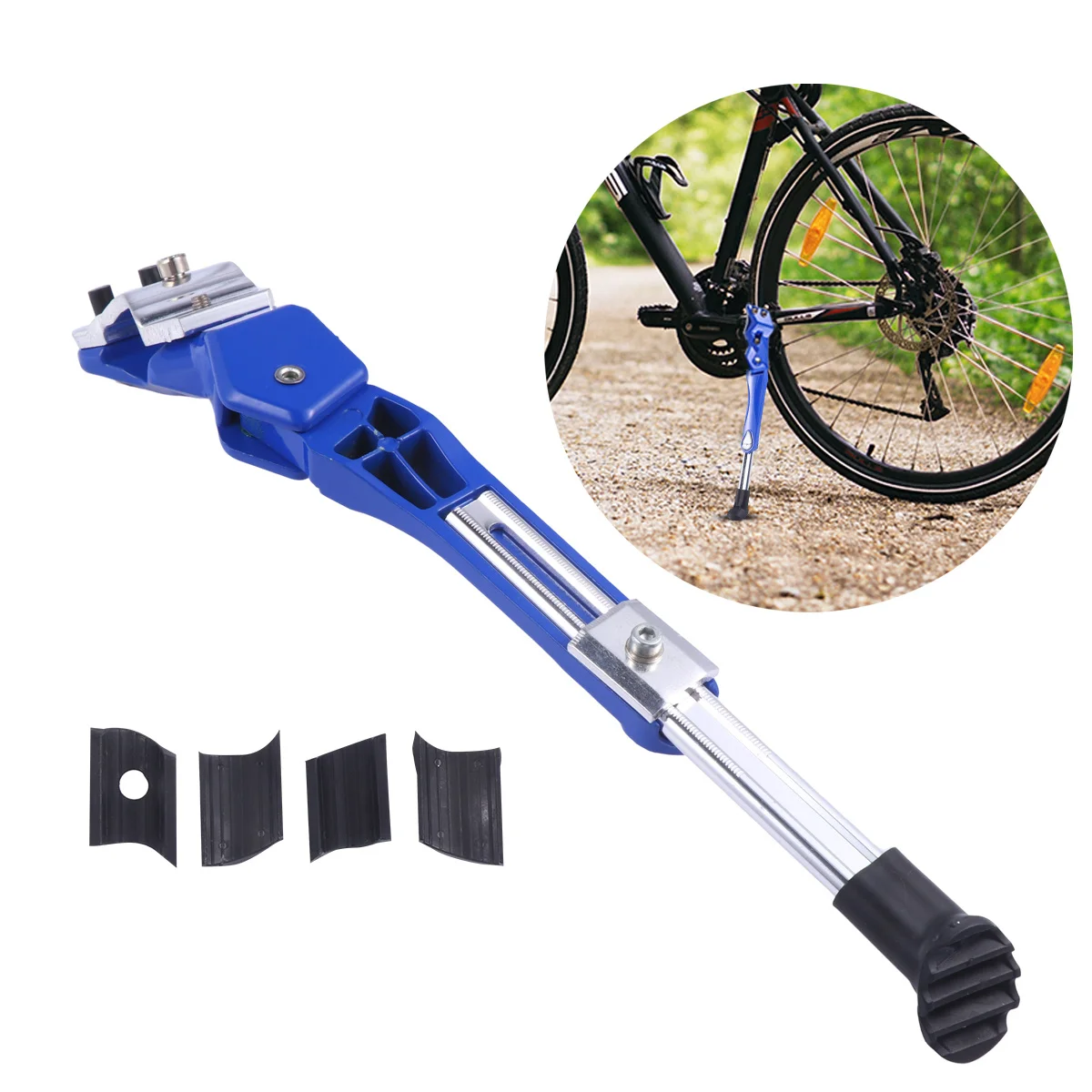 

Foot Side Support Kickstand Aluminum Alloy for Bike Mountain Bicycle Stand Parking Rack Blue Strong Lightweight Anti-Slip Any