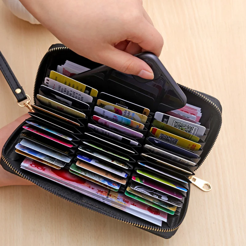 Borsa per carte magnetiche antidistruttive con 36 slot per schede, borsa per carte d\'organo in pelle di grande capacità, portafoglio, borsa a mano,