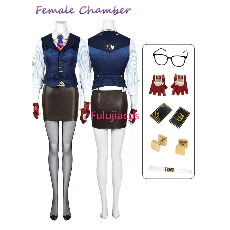 

Fulujiacos Game Female Chamber Cosplay Full Set Outfits Costume Halloween Carnival