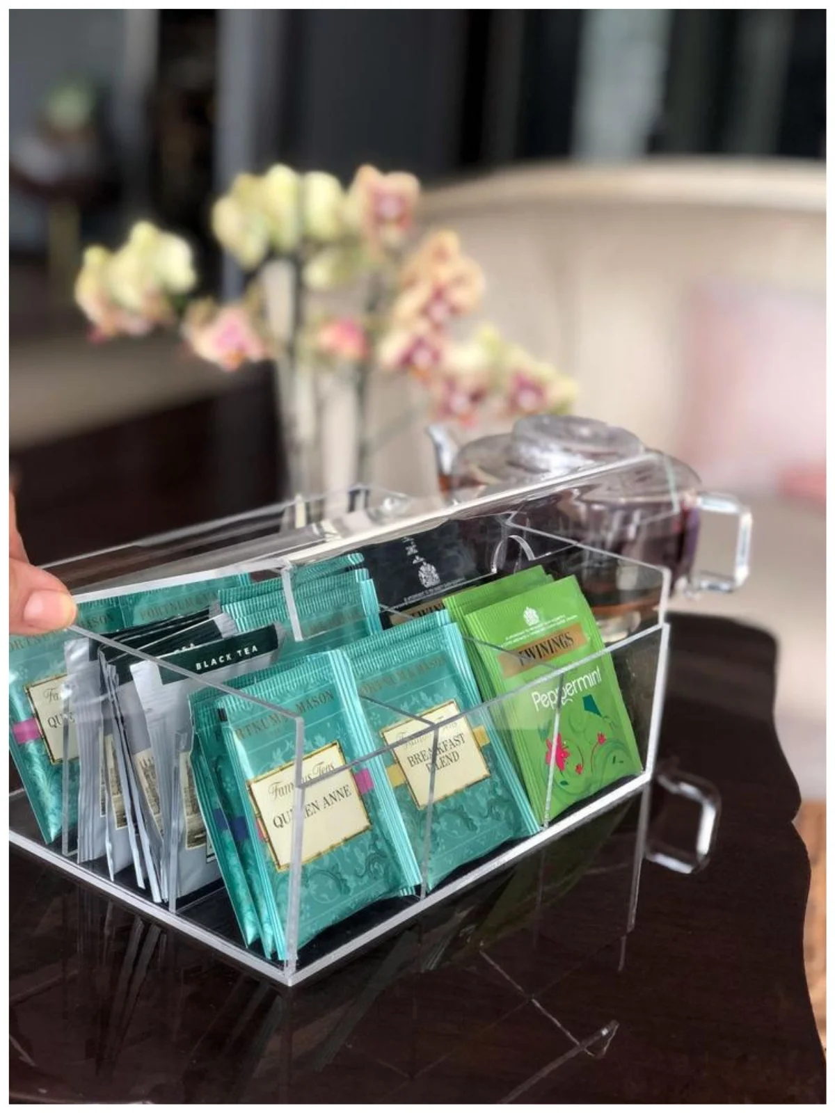 Transparent 6 Cells Tea Organizer Multipurposes Usage High Quality Hard And Strong Material Home Appliances Kitchen Tool