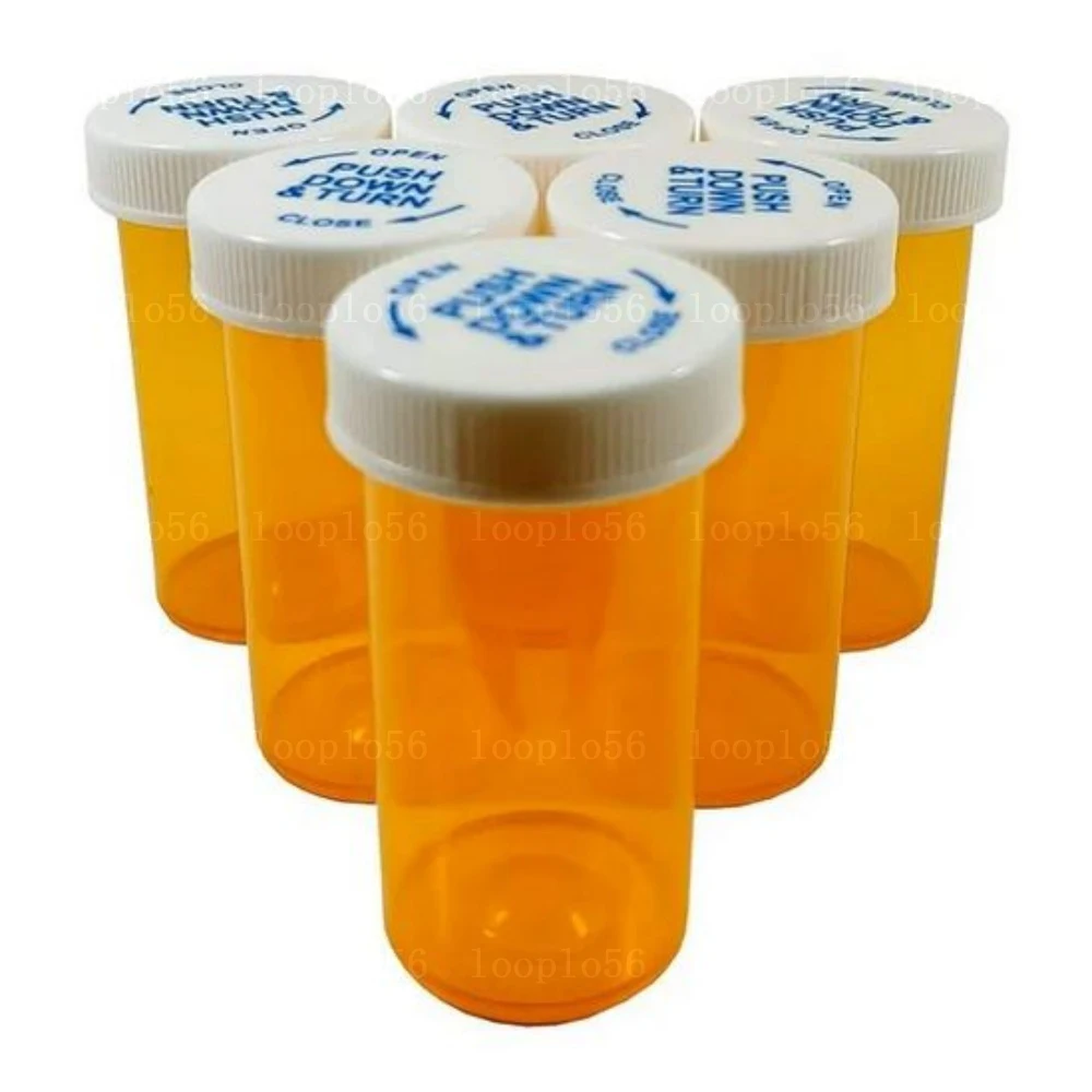 12/20 Empty Plastic Medicine Pill Bottle with Child Resistant Caps 6Dr/8Dr Medicine Containers Travel Pill Vials Pill Organizers