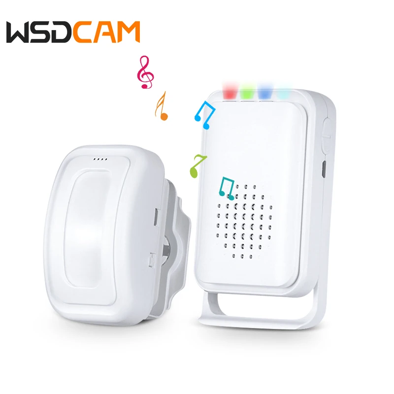 

Беспроводные PIR-датчики, детектор, сигнализация, вход в дверь, приветственное кольцо, дверной звонок, расстояние 280 м, передача, защита собственности на открытом воздухе