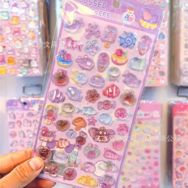 Ocean 3D Relief Ocean Shells 3D Crystal Stickers Cartoon Sticker Phone Case Decoration Kawaii Birthday Gifts for Boys and Girls view 6