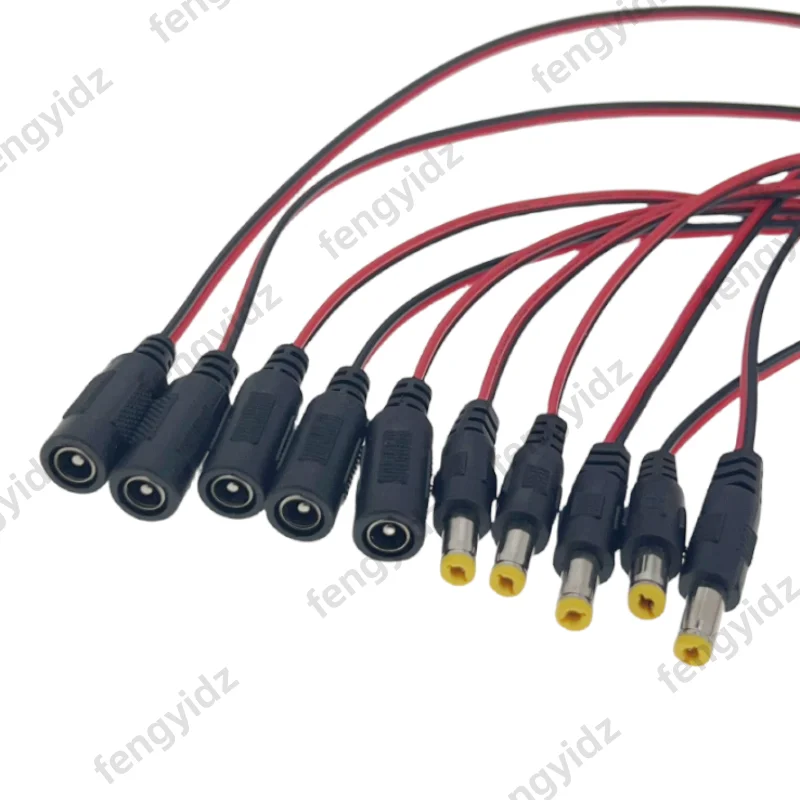 10PCS 12V DC Connectors Male Female Jack Cable Wire Line Adapter Plug Power Supply 5.5 X 2.1mm for LED Strip Light