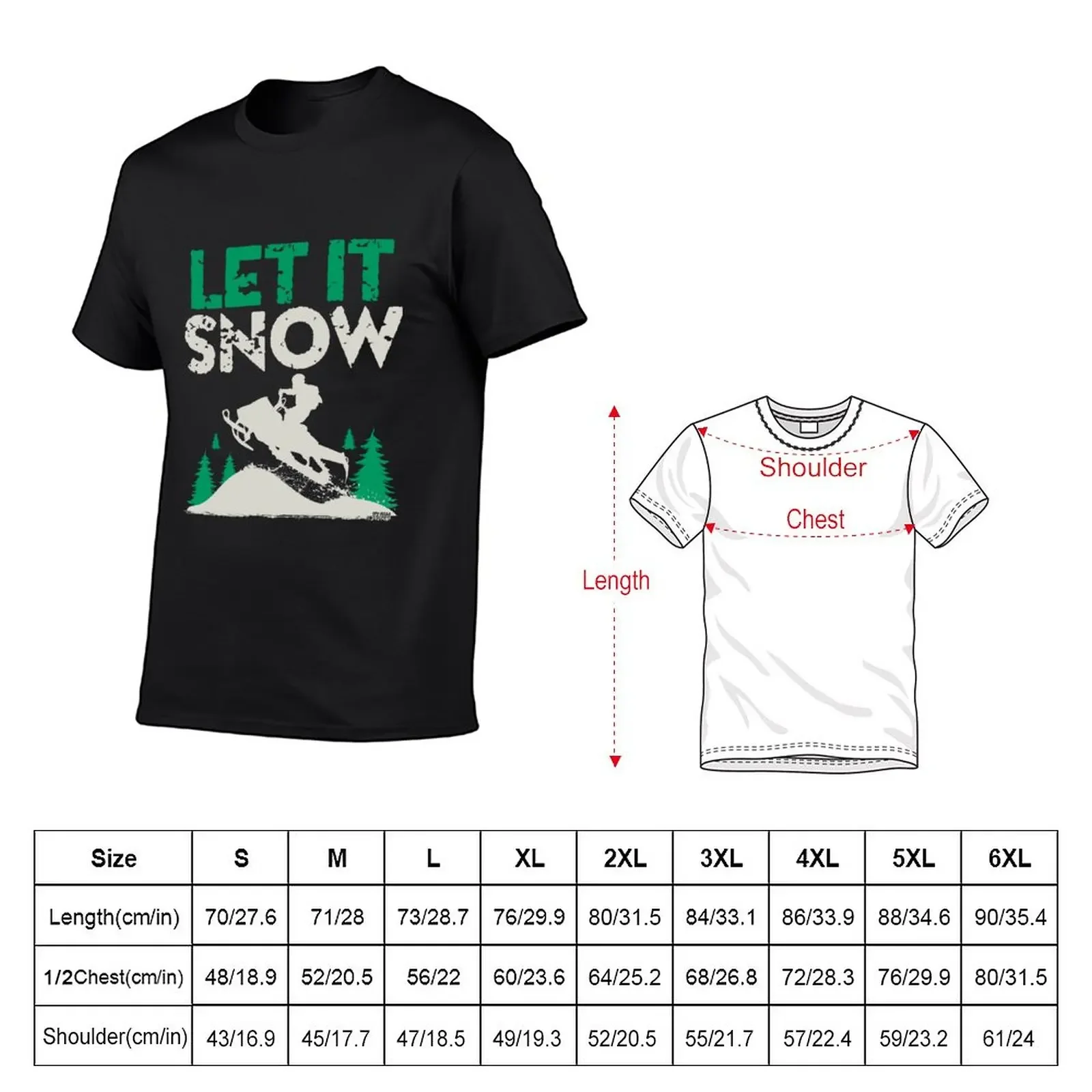 Snowmobile Let It Snow T-Shirt t-shirts man black t shirt graphic t shirts men t shirt