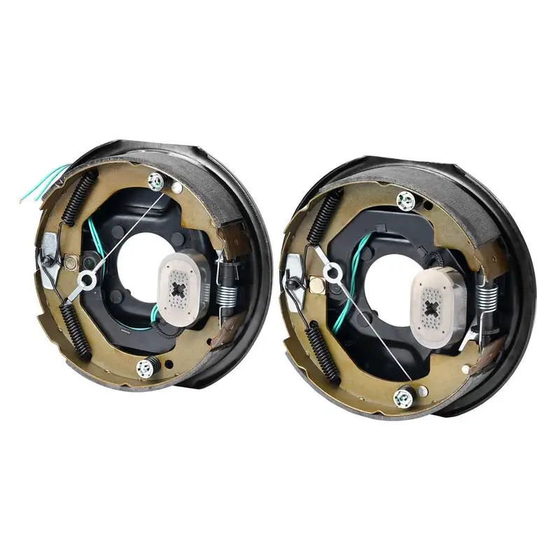 

Electric Trailer Brake Assembly, 10" x 2-1/4", 1 Pair Self-Adjusting Electric Brakes Kit for 3500 lbs Axle, 4-Hole Mounting, Backing Plates for Brake System Part Replacement (1 Right + 1 Left)