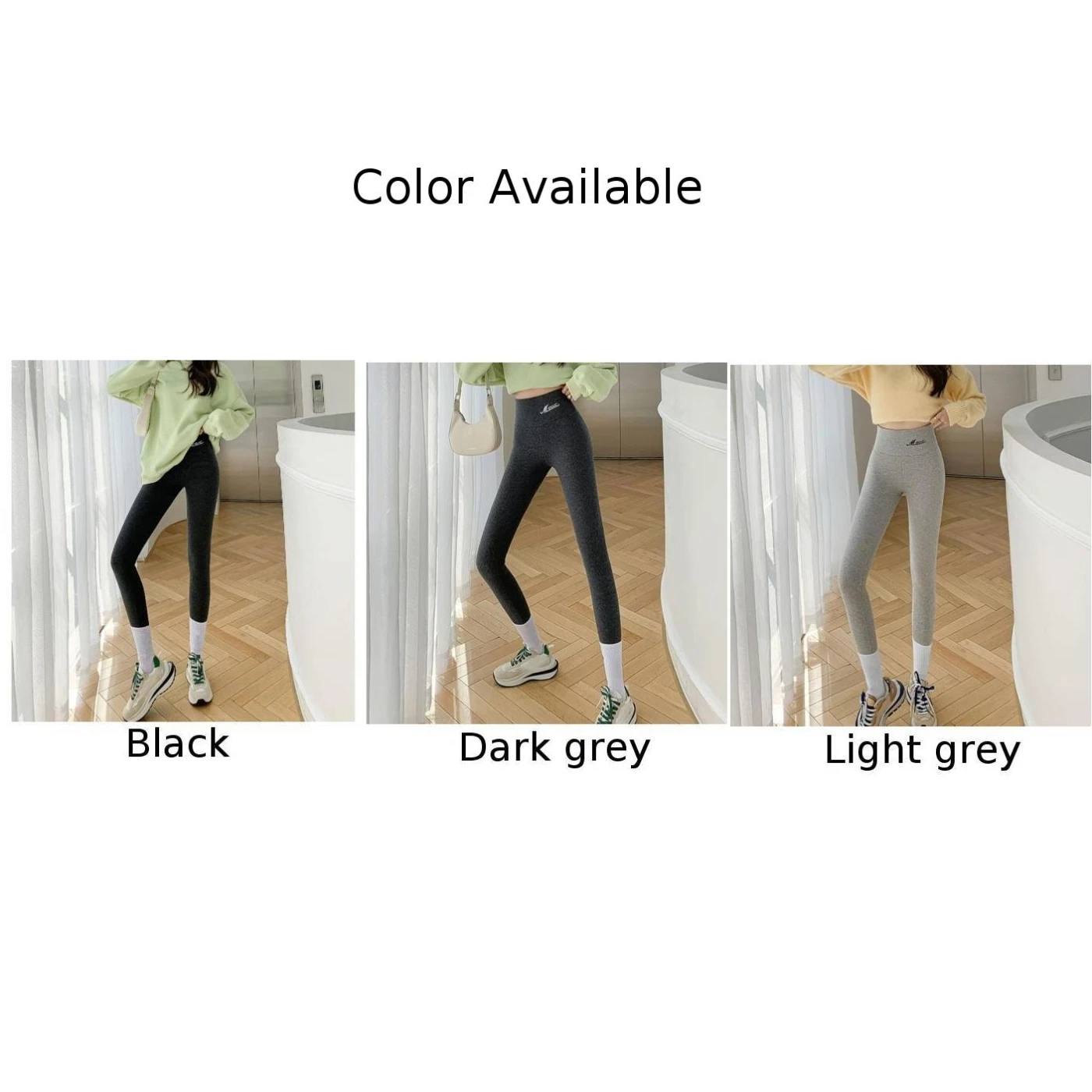 Calças de lã calças de cintura alta calças de outono novas leggings calças de alta elasticidade calças de poliéster estilo outono