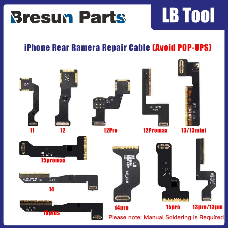 Luban Rear Camera Flex Cable for IPhone 11 12 13 14 Pro Max Plus Mini Camera Flex Cable Repair Tools Solve Pop-up Window Problem