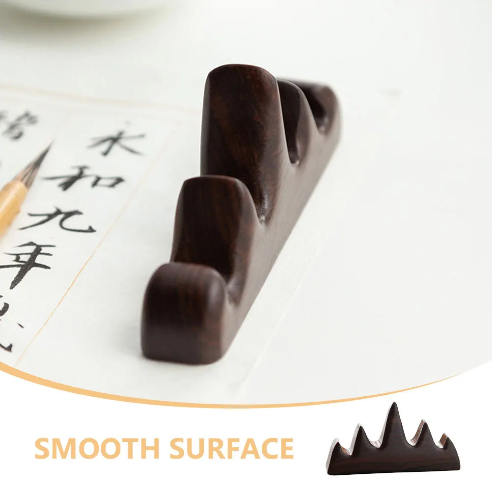 

Wood Mountain Shape Chinese Calligraphy Holder Retro Brush Stand For Desk Pen Rest Sumi Writing Brush Support Calligraphy