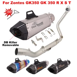 Slip On For ZONTES ZT310R 310R ZT310T ZT310X GK350 R / X / T Full Motorcycle Exhaust System Escape Front Link Pipe Moto Muffler