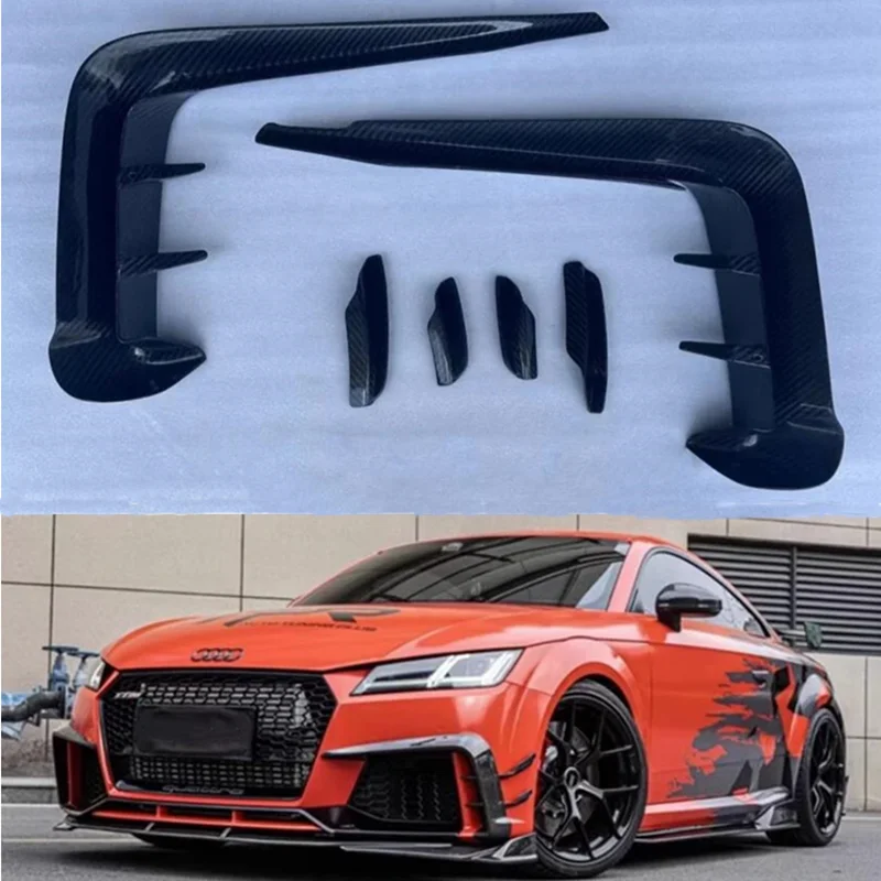 Calandre Avant en Fibre de Carbone group pour Audi TTRS 2017-2023, Accessoire de Pare-Choc pour Tuyère, Adapté au Spomicrophone