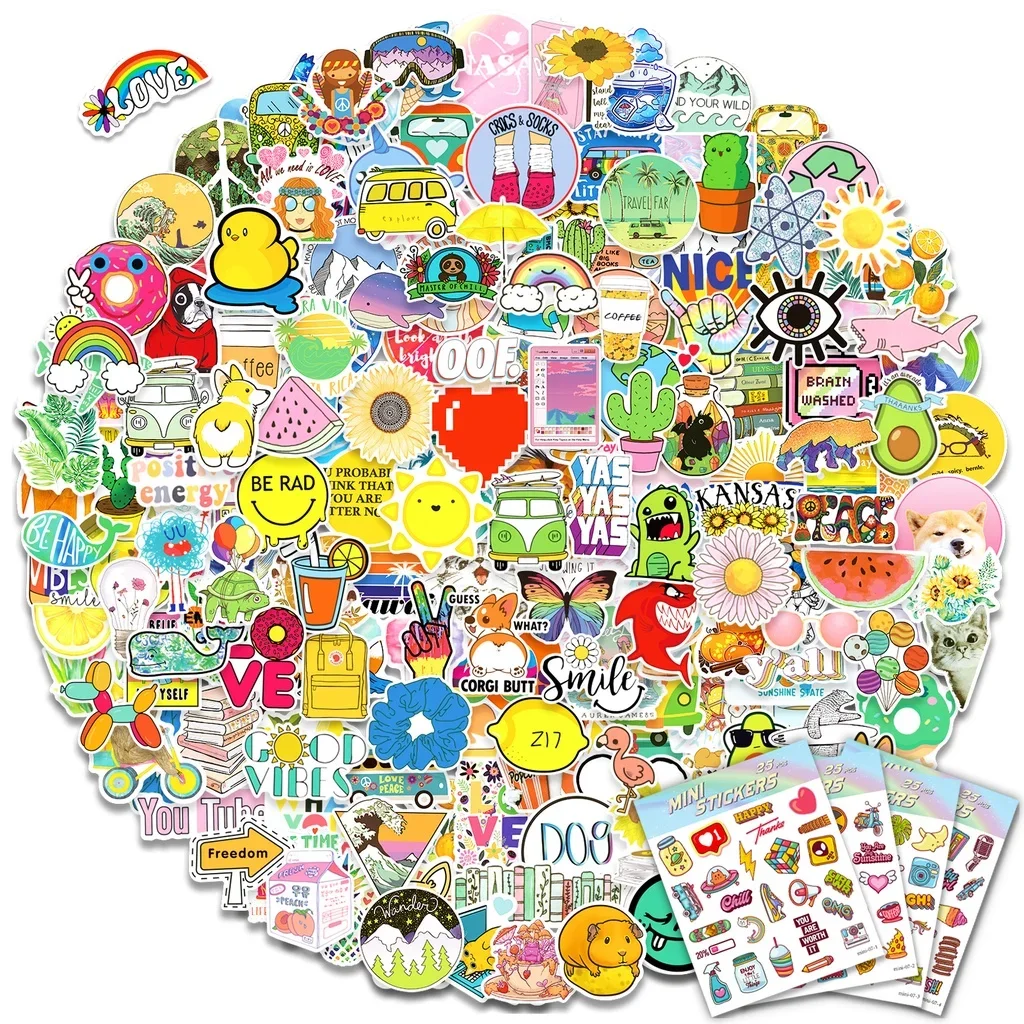 8/4/2 ورقة صغيرة متعددة لطيف الكرتون نمط عشوائي غير متكررة مقاوم للماء الكتابة على الجدران ملصقات لحساب اليد مقلمة الشارات #1