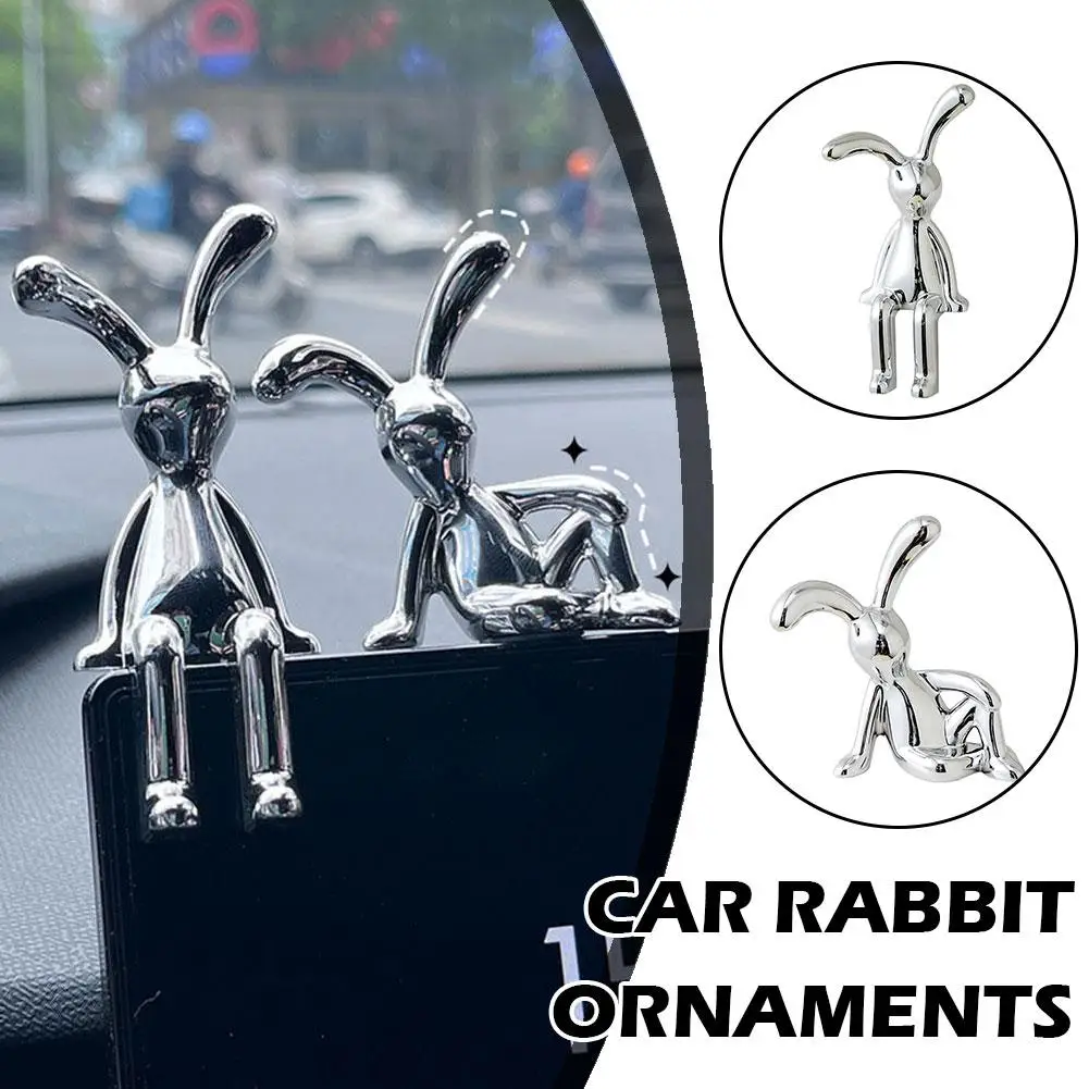 

Car Interior Decoration Cartoon Rabbit Center Console Office Room Dining Home Table Miniature Decor Desk Figurines Personal G6D2
