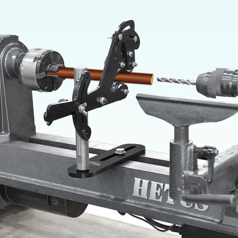Center frame woodworking lathe wooden spin anti-fibrillation bracket, three-wheel center and knife holder wooden spin